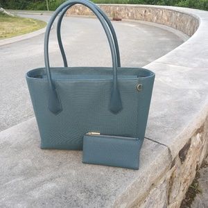 Dagne Dover 15in Legend Tote w/ Slim Wallet Slate